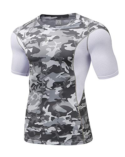 Milin Naco Men's Short Sleeve Compression T-Shirt, Cool Dry Baselayer Tops, Pack of