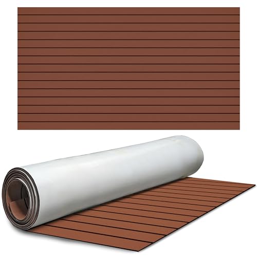 THE LOFT 7 DESIGN Teak EVA Foam Decking Sheet Rolls (Brown, 94.5 in. x 47 in.)