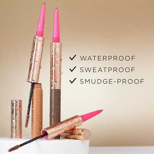 tarte big ego sketch and set brow pencil and tinted gel - medium brown - full size - Image 6