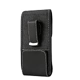 DFV mobile - New Style Nylon Belt Holster with Swivel Metal Clip for Tecno Pop 2 Power (2019) - Black