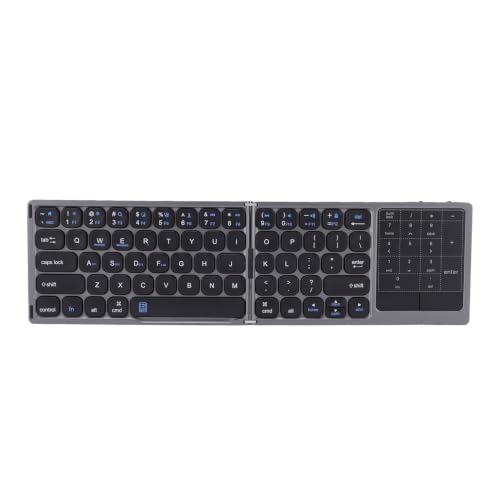 Annadue Clavier Bluetooth Pliable sans Fil 2,4 G avec pavé Tactile, Clavier Numérique pour Tablettes, Téléphones et Ordinateurs Portables, Triple Appareil, Multi-système, Compatible avec