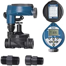 DIG RBC 7000 Battery Powered Irrigation Timer - Programmable Control for Drip & Sprinkler Systems with Rain Sensor Compatibility 3/4" in-line Valve. Installed Above the Ground or Inside irrigation Box