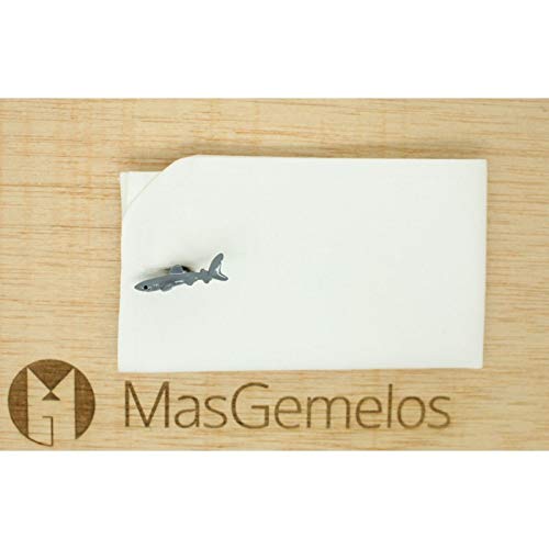 Gemelos Tiburón para Camisa en Plata Pulida de Estilo Marítimo 3