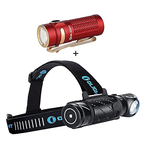 OLIGHT Baton3 1200 Lumens Ultra-compact Rechargeable EDC Flashlight Bundle OLIGHT Perun 2 2500 Lumens Rechargeable Headlamp