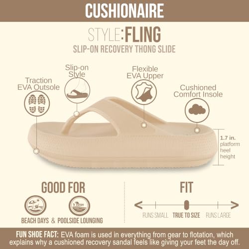 Image of CUSHIONAIRE Women's Fling recovery cloud pool slides sandal with +Comfort