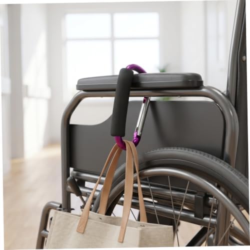 ULTECHNOVO 2pcs Portable Folding Shopping Cart Storage Hook with Comfortable Sponge Handle, Aluminum Alloy Stroller Hooks for Bags and Luggage, Versatile Hanging Solution for Stroller — view 4