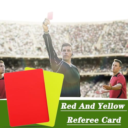XSYKJGS Schiedsrichter Set, Fußball Schiedsrichter Karten Set mit PVC Rote Gelbe Karte, Pfeifen-Schlüsselband, Schiedsrichterfahnen und Tasche Punktebuch für Fußballspiel Schulsport Sport
