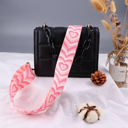 Image of Dsigo Purse Strap, 1.5 inch Wide Gold Alloy Buckle Floral Printing Crossbody Shoulder Strap for Bag Handbag Crossbody Bags