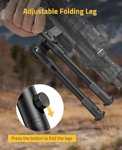 CVLIFE 3-in-1 Rifle Bipod Picatinny Bipod for Rifle with Swivel Stud Adapter and Barrel Clamp Adapter Adjustable Height from 8.5 to 10 Inches - 3