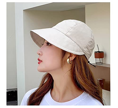 Women Quick-Dry Baseball Cap Adjustable Baseball Hat Foldable Packable Wide Brim Sun Visor Hat Beige #TOP1
