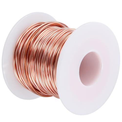 SYUTBOU Kupferdraht 1,3 mm, 42 Meter Rosegoldfarben Kupferlackdraht, Gardening Kupferdraht für Handwerk und Garten