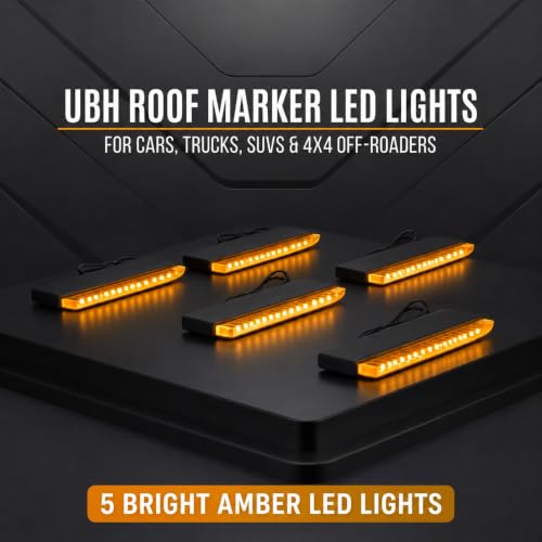 Image of UBH Roof Marker LED Lights For Cars, Trucks, Or Suv 4 X 4 Thar (UFO) (UFO 5 AMBER)