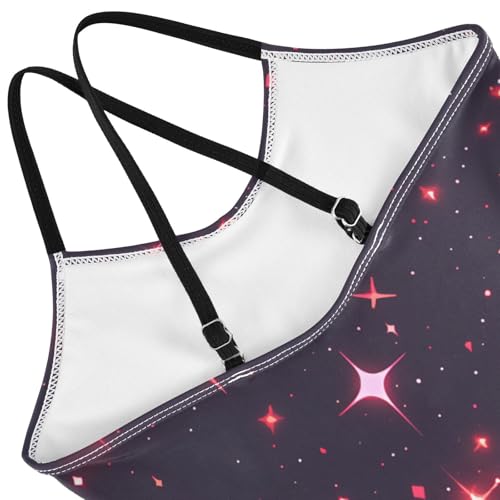 Red Glitter Texturoddler Girl 1 Piece Bathing Suit Summer Swimwear with Adjustable Straps Quick Dry4