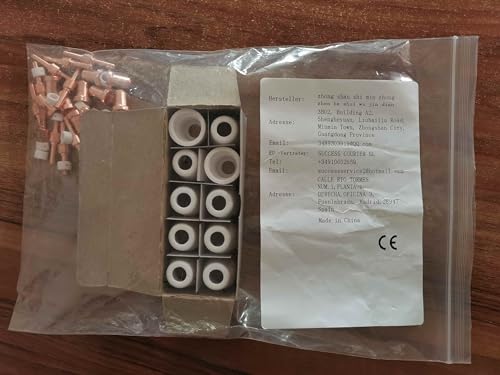 RIVERWELD L-TEC PT-31 JG-40 WSD-LG40 Plasma Electrode 18205L Tips Nozzle Extended 18866L Shroud Shield Cup 18204 Kit Fit Cut 50D 50 40 Plasma Cutter Torch 40pcs - Thumbnail 6