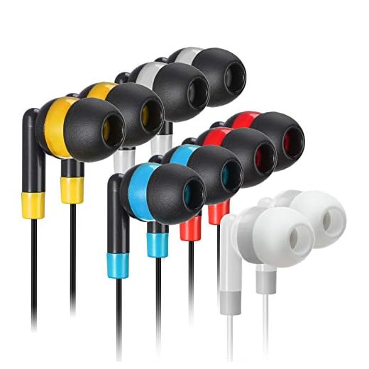 Keewonda Bulk Earbuds Headphones Wholesale Earphones 100 Pack Disposable Ear Buds Bulk Multi Colored Headphones for School Classroom Students