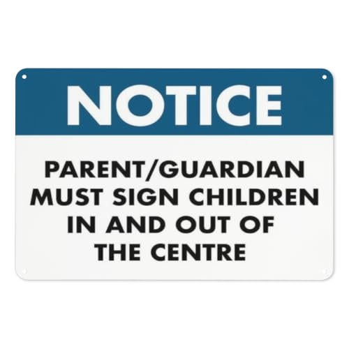 Parent Or Guardian Must Sign Notice Metal Sign, Durable Easy‑to‑Mount Indoor‑Outdoor Home Business Wall Decor Plaque, 8x12 Inch