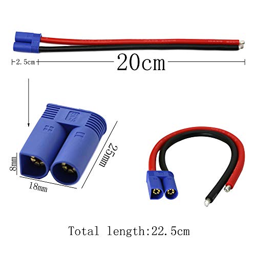 Adaptador Cable EC5 Macho con Cable Silicona 20cm x2 miniatura 4
