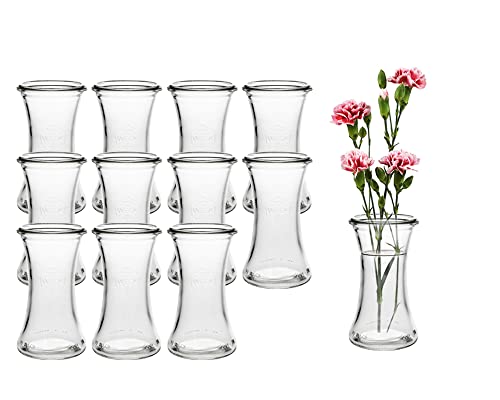 60 Stück Runde Mini Vasen Typ200 Glasfläschchen kleine Dekoflaschen Flasche Väschen Vase Glasflaschen Blumenvase (60 Stück)