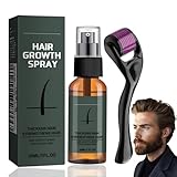 30ml Bartpflege Set für Männer,Bartwuchsmittel Männer Beard Growth Kit,Bartroller Set,Haarwachstum Spray für Stärken Bärten,Geeignet für Alle Barttypen und Haare,Mild und Erfrischend