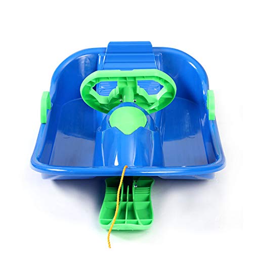 Facai Double Thickened Grass Skis Skis Children Sandboards Adults With Steering Wheel Brakes Sledge Sledge Board With Rudder,Blue #TOP28