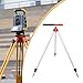 KiBcsLic Total Station Centeringrod Clamp Tripod Ruler Holder Survey Equipment Mount Adjustable Height Portable Metal Surveying Tripod, Red Black Clip, 75 to 120cm