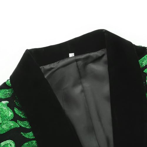 Iynnijoy Mens Velvet Sequins Blazer Shiny Sequin Tuxedo Suit Blazer Jacket for Party Wedding Banquet Prom3