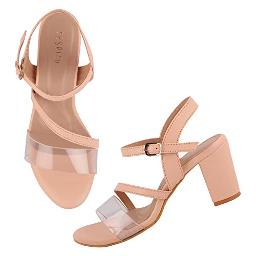 Image of Respiro womens Pink Women's Block Heels Sandal Heeled Sandal