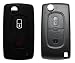 Produktbild 1x Schwarze Autoschlüsselhülle - Peugeot / Citroen - 2 Tasten - Silikonhülle - Fernbedienung - Schlüsselhülle - Key Cover - Schutzüberzug - Klappschlüssel - Gehäuse - Tasche - Silikoncover