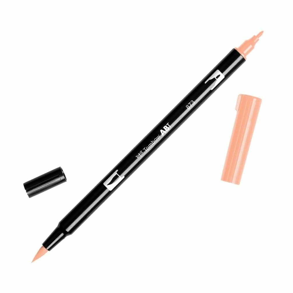 Tombow Dual Brush Marker Open Stock-873 Coral