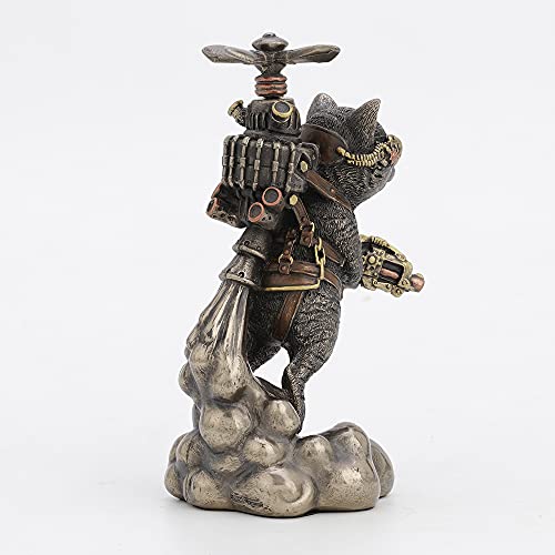 Chat steampunk figurine bronze collection Veronese Design statuette 14 cm - 6