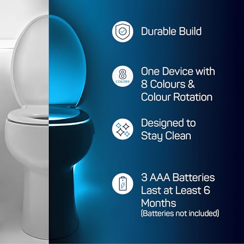 ToiLight The Original Toilet Bowl Night Light. Motion Sensor Fun Cool Bathroom Accessory. Home Gadget for Men, Women. Gifts for Men Dads Fathers Day Christmas. Funny Novelty Birthday Present - Image 4