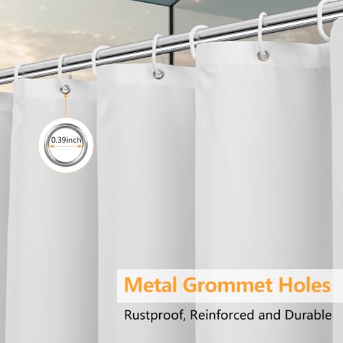 Seenus Waterproof Fabric Small Shower Curtain with 3 Weighted Magnets, 60 x 60 inch White Cloth Shower Liner Washable for Walk in Tub, RV Shower Curtains for Camper by Seenus - Used condition - Image 5