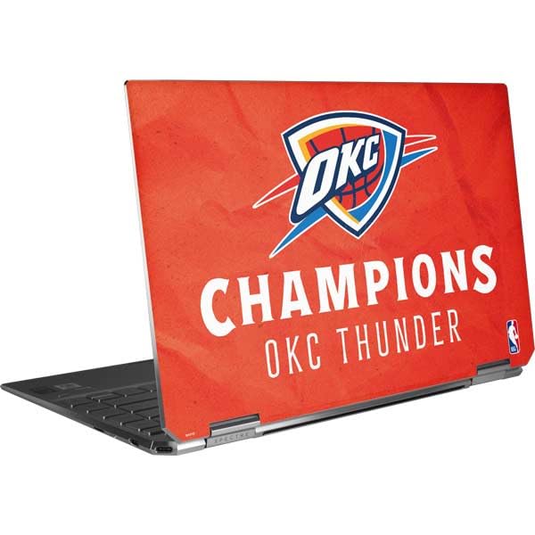 Skinit Decal Laptop Skin Compatible with Spectre x360 Convertible Model 13t-aw000 - Officially Licensed 2025 NBA Champions Oklahoma City Thunder Design