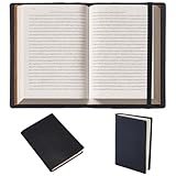 craspire A5 Buchhülle Aus Leder Mit Kartenfächern wasserdichte Notizbuchhülle Schwarzer PU Umschlagordner Business Aktentasche Wiederverwendbarer Portfolio Organizer Aus Leder Für Buchliebhaber