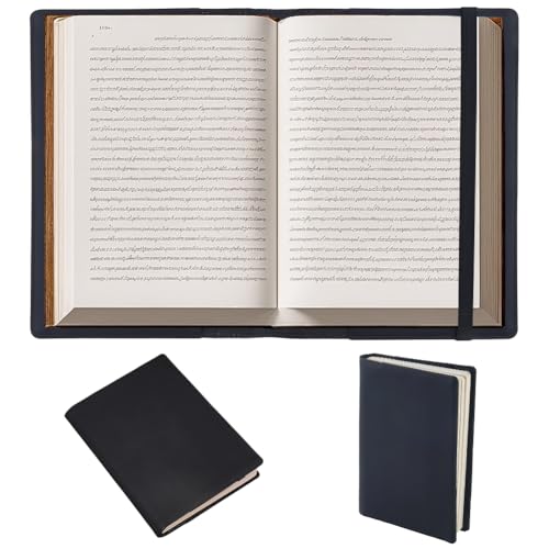 craspire A5 Buchhülle Aus Leder Mit Kartenfächern wasserdichte Notizbuchhülle Schwarzer PU Umschlagordner Business Aktentasche Wiederverwendbarer Portfolio Organizer Aus Leder Für Buchliebhaber