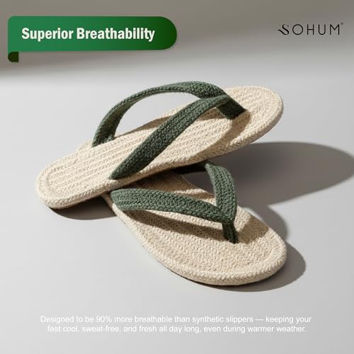 Image of Sohum V Strap Cotton Braided Slippers for Men & Women 1 Pair | Ultra-Soft, Lightweight & Breathable| Handmade Unisex Flip Flops