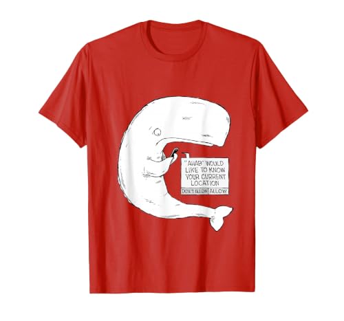 Speed Bump Funny Moby Dick Cartoon T-Shirt, Men, Red, Medium