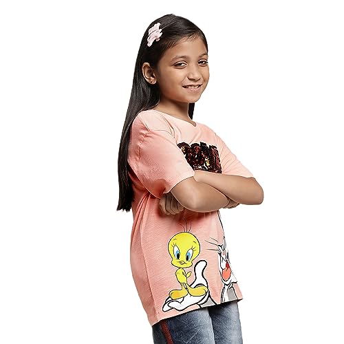Image of Kidsville Girl's Printed Regular Fit T-Shirt