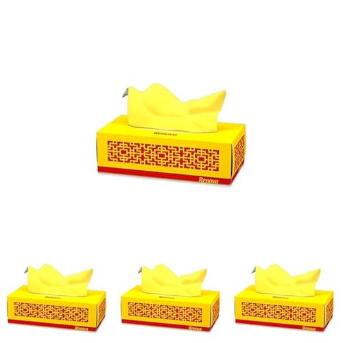 Renova Pañuelos Faciales Red Label Amarillos - Cajita de 80 pañuelos (Paquete de 4)