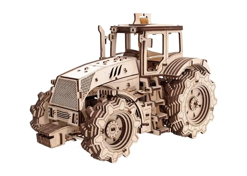 EWA Eco-Wood-Art - Tracteur avec mécanisme de Changement de Vitesse - Puzzle 3D mécanique en Bois - Puzzle pour Adultes et Adolescents - Assemblage sans...