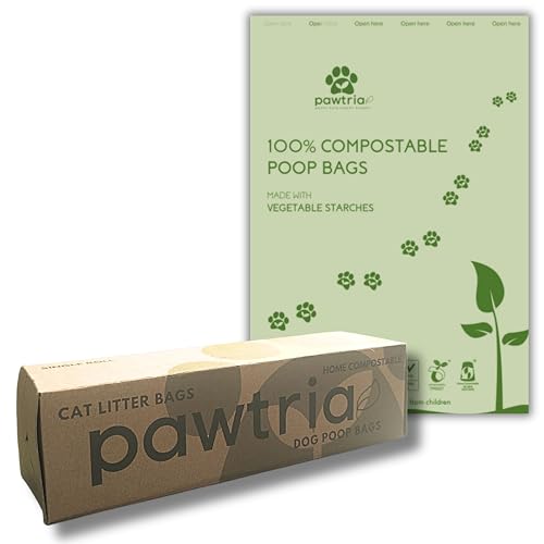 Image of Pawtria Home Compostable Dog Poop Bag Mega Roll, 200 Bags, Standard Size | 200 Home Compostable Dog Poop Bags in One Mega Roll, Leak-Proof, Easy Open, TUV Austria Certified