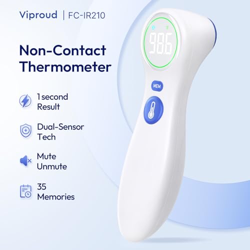 image for Viproud No-Touch Thermometer for Adults and Kids, 1-Second Fast Readin