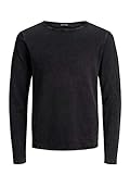 Algodón suave Jack & Jones Jjeleo Noos-Jersey de Punto con Cuello Redondo Suéter, Caviar, M para Hombre