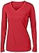 Ladies Long Sleeve Moisture Wicking Athletic Shirts Sizes XS-4XL RED-M