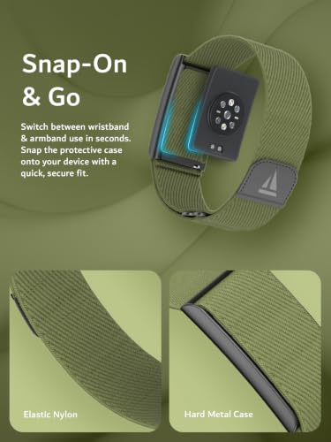 Image of TUDIA Stretchable Wrist & Armband Case for Amazfit Helio Strap [2-in-1 Strap] Bicep & WristBand for Helio Fitness Tracker (Case & Band Only)
