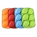 Produktbild BaojunHT® 6 Mulden Ostereier Silikon Süßigkeiten Schokolade Formen für DIY Desserts EIS Backgeschirr Werkzeuge antihaftbeschichtet (zufällige Farbe)