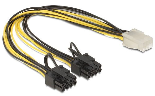 Delock Kabel PCI Express voeding 6-pins bus > 2 x 8-pins stekker