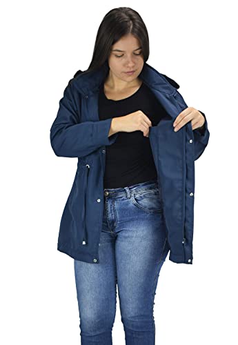 Parka Jaqueta Butu Biru Extra Grande Plus Size Feminino Cor:Azul Escuro;Tamanho:G1;Gênero:Mulher