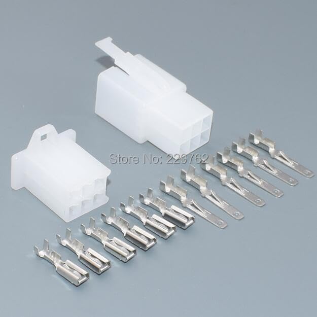 Yierxjwshx (10pcs)- 6 Way 6 Pin 2.8mm Car Mini Electrical Connector Plug Pin Connectors