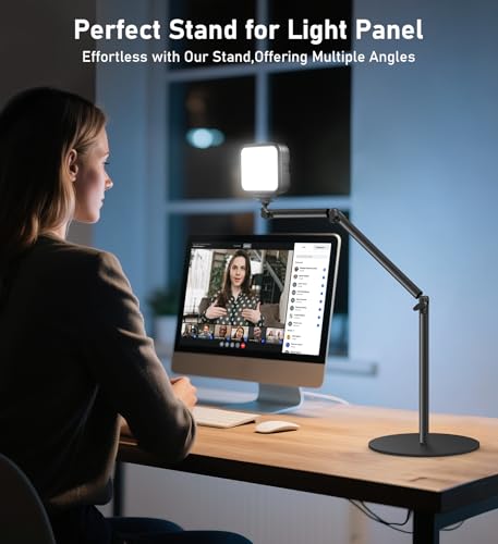 Soporte para cámara DSLR luz y móvil con base redonda estable de metal 7